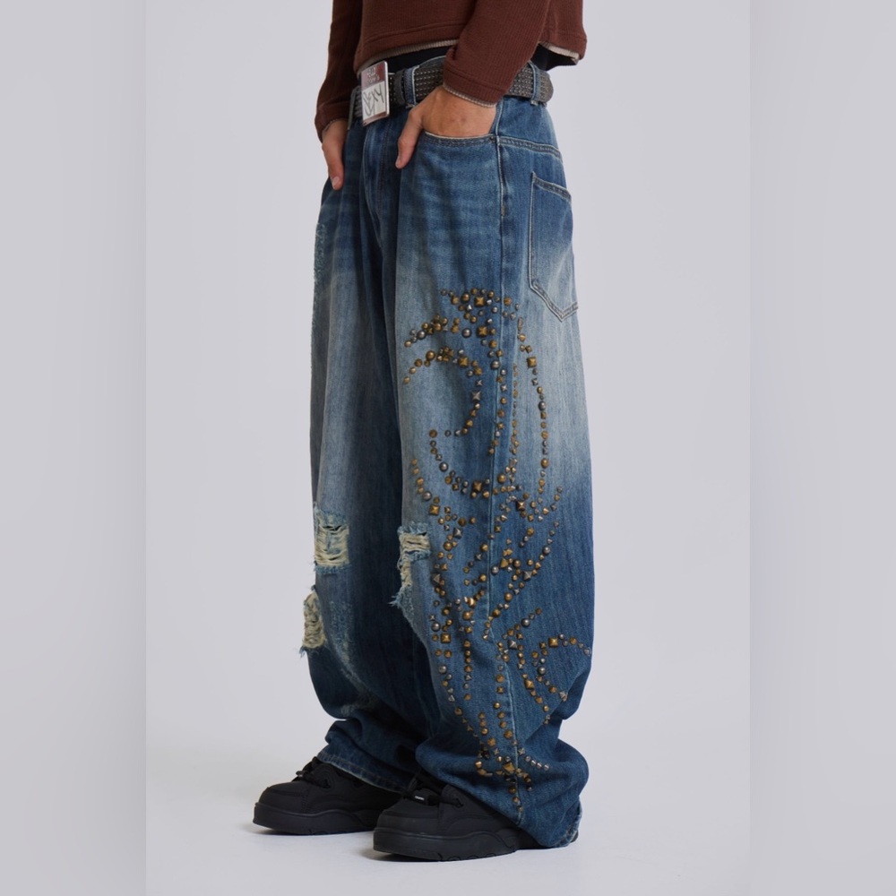 Embellished Baggy Jeans